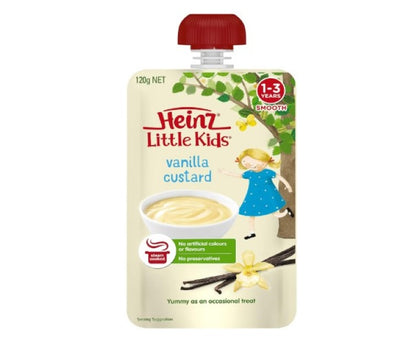 Heinz Vanilla Custard 1-3 Years Heinz Little Kids Baby Food Pouch 120g (pack of 6)