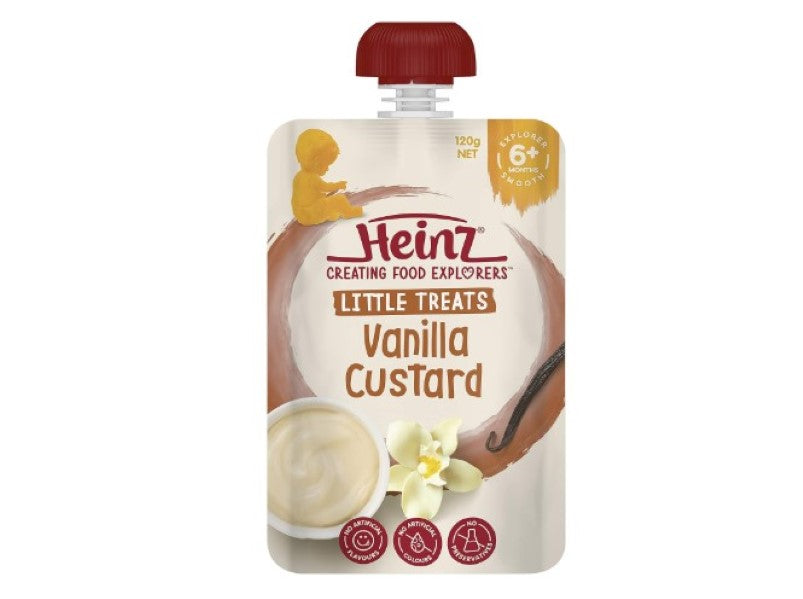 Heinz 6+ Months Vanilla Custard For Baby Heinz Little Treats Baby Food Pouch 120g (pack of 6)