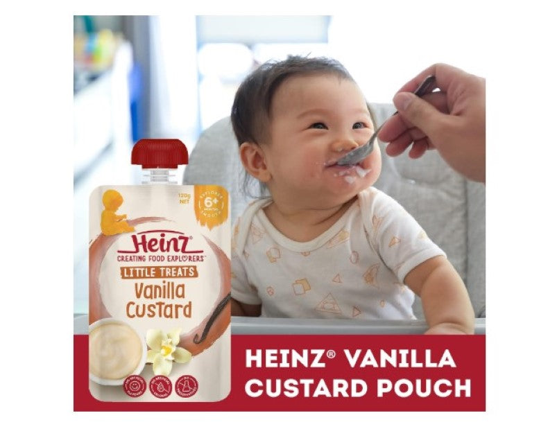 Heinz 6+ Months Vanilla Custard For Baby Heinz Little Treats Baby Food Pouch 120g (pack of 6)