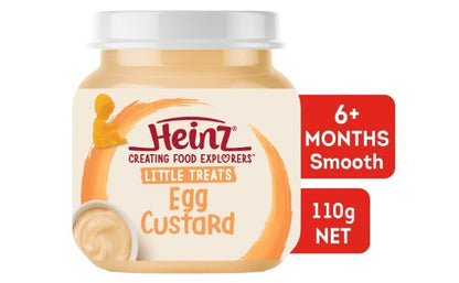 Heinz 6+ Months Egg Custard For Baby Little Treats Baby Food Jar 110g (pack of 6)