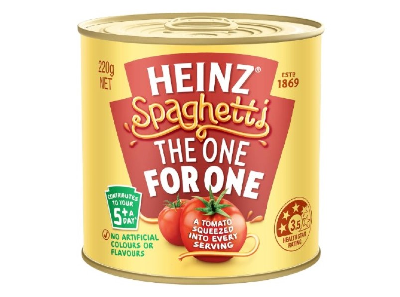 Heinz Spaghetti The One for One Canned Pasta In Tomato Sauce Ready To Eat Quick and Convenient Meal, 220g