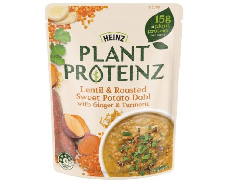 Heinz Plant Proteinz Lentil and Roasted Sweet Potato Dahl with Ginger and Tumeric Soup, 330g