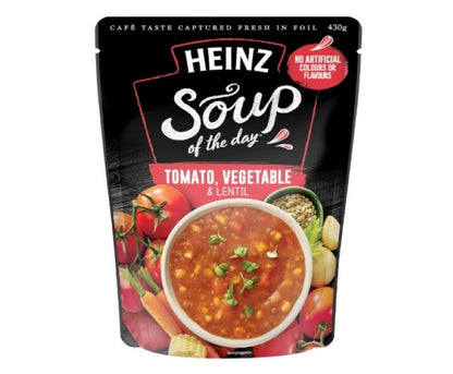 Heinz Soup of the Day Tomato, Vegetable & Lentil Soup Pouch 430g