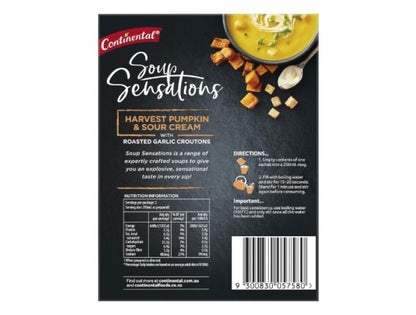 CONTINENTAL Sensations soup | Harvest Pumpkin and Sour Cream with Roasted Garlic Croutons, 70 g (Pack of 1)