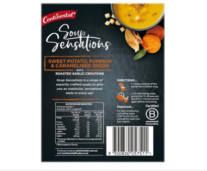 Continental Sweet Potato, Pumpkin and Caramelised Onion with Roasted Garlic Croutons Soup Sensations 63 g