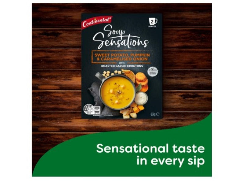 Continental Sweet Potato, Pumpkin and Caramelised Onion with Roasted Garlic Croutons Soup Sensations 63 g