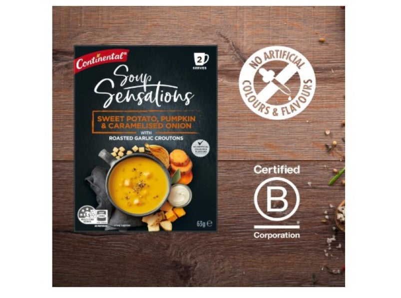 Continental Sweet Potato, Pumpkin and Caramelised Onion with Roasted Garlic Croutons Soup Sensations 63 g