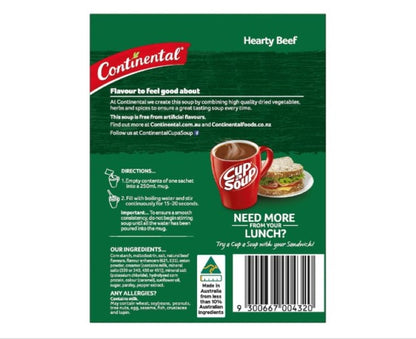 CONTINENTAL Cup-A-Soup, Classic Hearty Beef, 4 pack, 55g