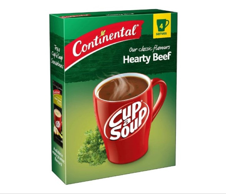 CONTINENTAL Cup-A-Soup, Classic Hearty Beef, 4 pack, 55g