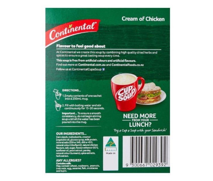 7 x Continental Cup A Soup Classic Cream of Chicken, 75G