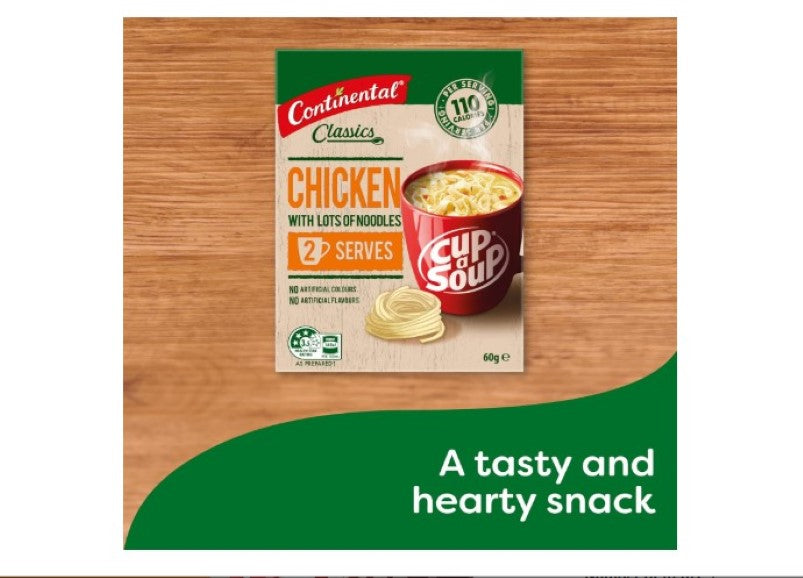 CONTINENTAL Cup-A-Soup | Chicken With Lots Of Noodles, 2 pack, 60g