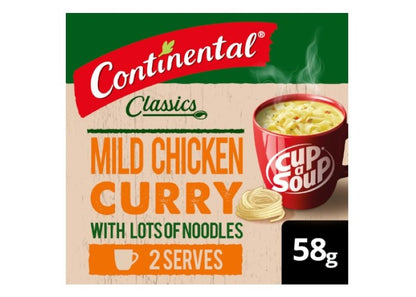 3 X Continental Classics Mild Chicken Curry With Lots Of Noodles Cup A Soup 58 g