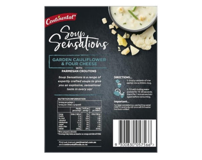 CONTINENTAL Sensations soup | Garden Cauliflower & Four Cheese with Parmesan Croutons (2 pk), 62g