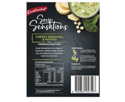 Continental Sensations soup | Cheesy Broccoli & Potato with Parmesan Croutons (2 pk), 56g