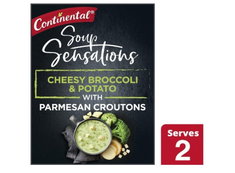 Continental Sensations soup | Cheesy Broccoli & Potato with Parmesan Croutons (2 pk), 56g