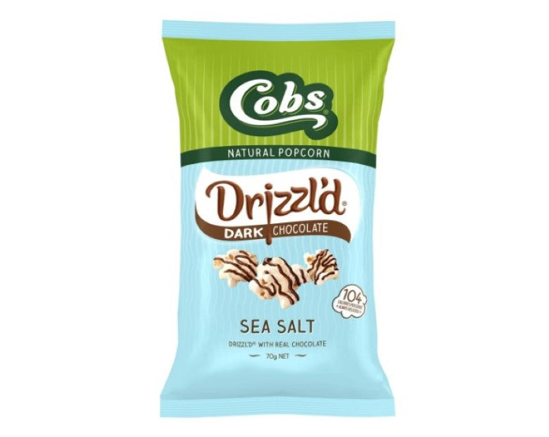 Cobs Drizzl'd Dark Chocolate Sea Salt Popcorn 70g x 15 (1,050g total)