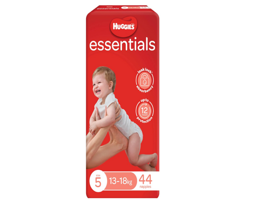 Huggies Essentials Nappies Size 5 (13 - 18kg) 44 Count