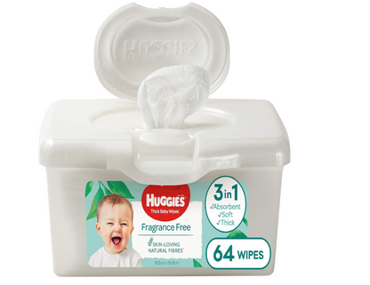 Huggies Refillable Baby Wipes Tub 64 Count