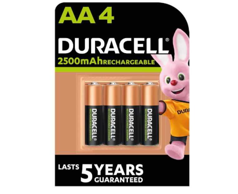 Duracell | AA 2500 mAh Rechargeable Battery - (Pack of 4)