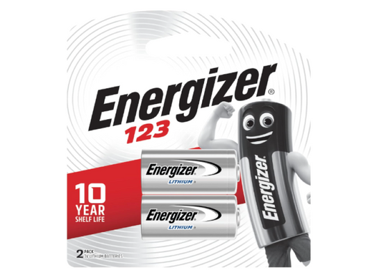 Energizer | 123 CR123A Lithium Batteries -  (Pack of 2)