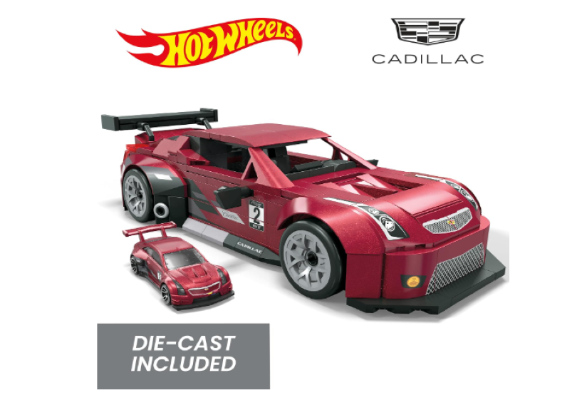 Hot Wheels | Collectible Car Building Toy, Cadillac ATS-V R with 319 Pieces and Die-Cast Model