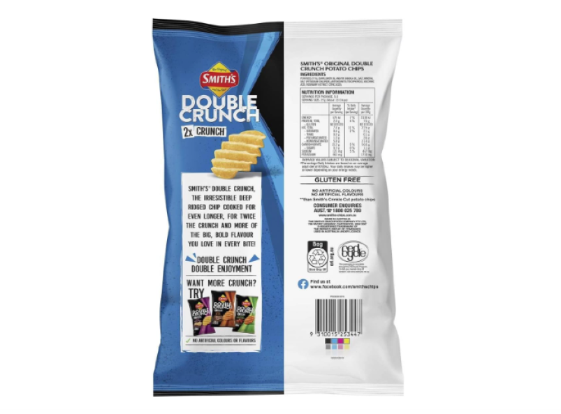 Smith's Double Crunch Original Potato Chips 150 g