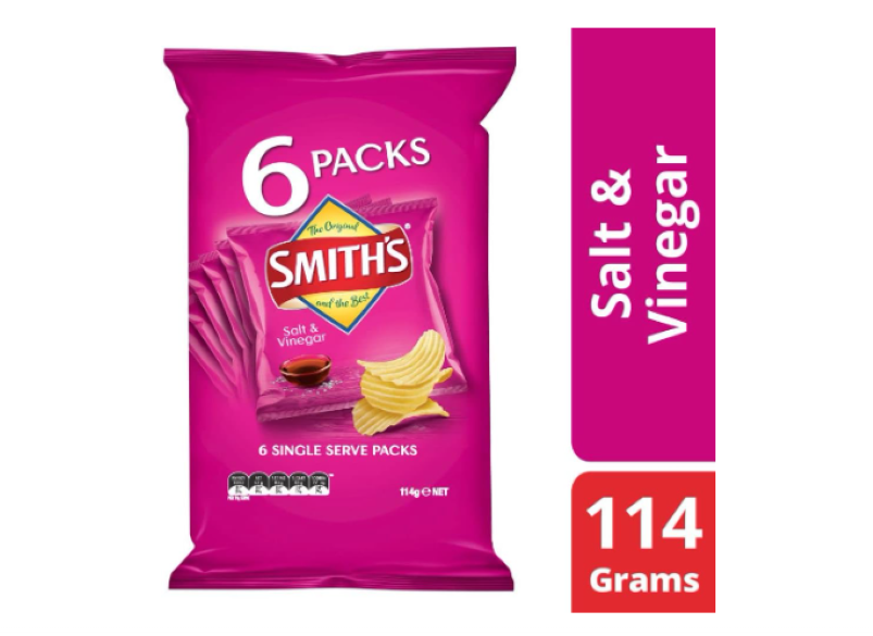 Smith's Crinkle Cut Salt and Vinegar Potato Chips 114 g