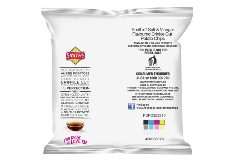 Smith's Crinkle Cut Salt and Vinegar Potato Chips 114 g