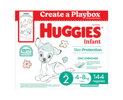 Huggies Infant Nappies Size 2 (4-8kg) 144 Pack