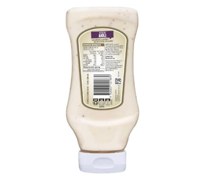 Heinz Seriously Good Garlic Aioli Flavoured Garlic Aioli Egg Mayonnaise Dipping Sauce 500ml