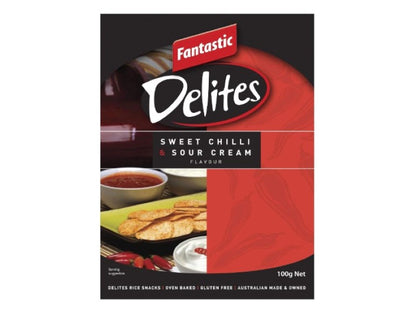 Fantastic Delites Sweet Chilli and Sour Cream Rice Crackers, 100g