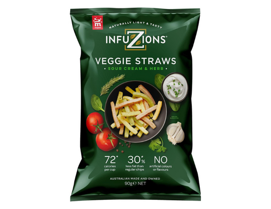 Infuzions Veggie Straws Sour Cream & Herb Flavour 90g