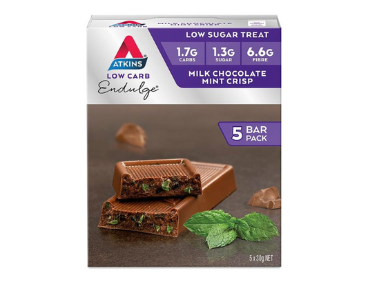 Atkins Endulge Low Carb Milk Chocolate Mint Crisp Bar 30 g (Pack of 5)