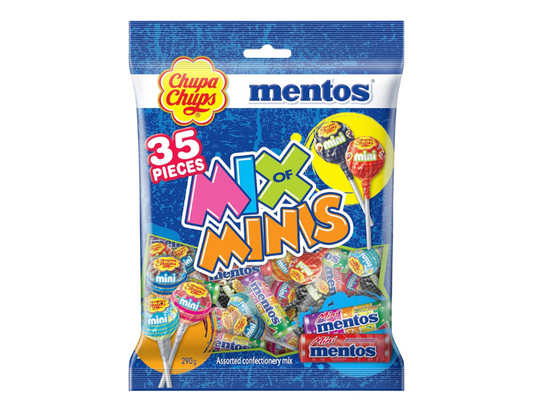 Chupa Chups Mix of Minis Bag, 35 Lollipops and Mini Rolls