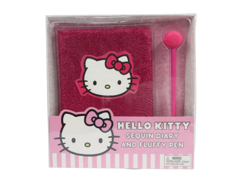 Hello Kitty | Sequin Diary and Fluffy Pen Set