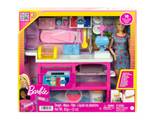 Barbie Doll and Accessories, “Malibu” Doll and 18 Pastry-Making Pieces