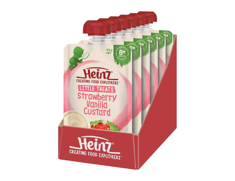 Heinz Little Treats Strawberry & Vanilla Custard Baby Food Pouch 120g 8+ months