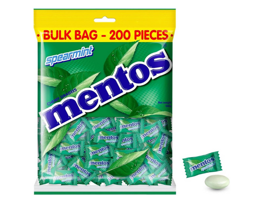 Mentos Individual Wrapped Spearmint Pillowpack, 200 Count