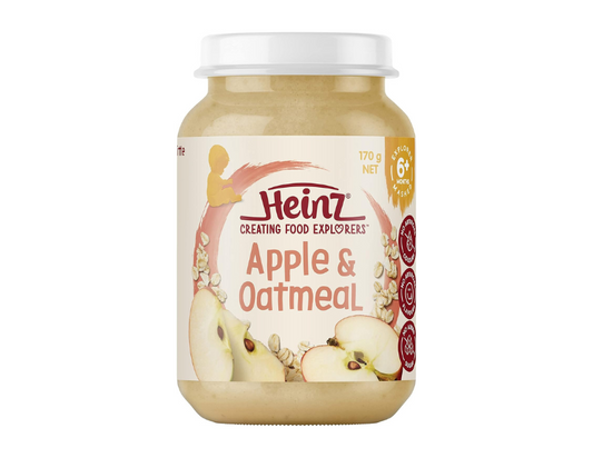 Heinz 6+ Months Apple and Oatmeal Puree Jar Heinz For Baby Baby Food, 170g