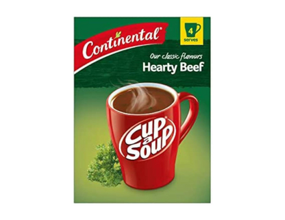 CONTINENTAL Cup-A-Soup, Classic Hearty Beef, 4 pack, 55g