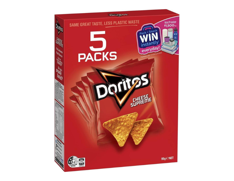 Doritos | Cheese Supreme Corn Chips 95 g (Pack of 5)