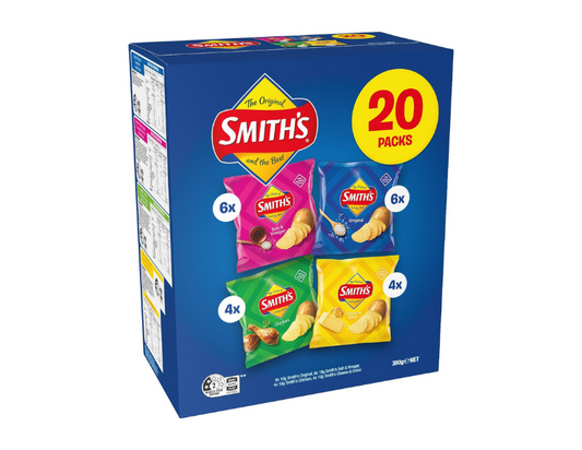 Smith’s Crinkle Cut Potato Chips Flavour Mix Multipack Variety 20 Pack