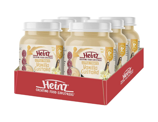 Heinz 6+ Months Egg Custard For Baby Little Treats Baby Food Jar 110g (pack of 6)