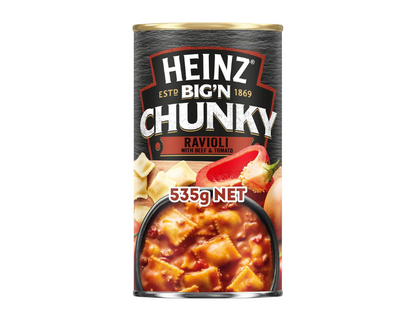 Heinz Big N Chunky Ravioli with Beef and Tomato Soup Canned Meal Dinner