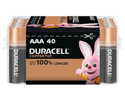 Duracell | Coppertop Alkaline - AAA Batteries (Pack of 40)