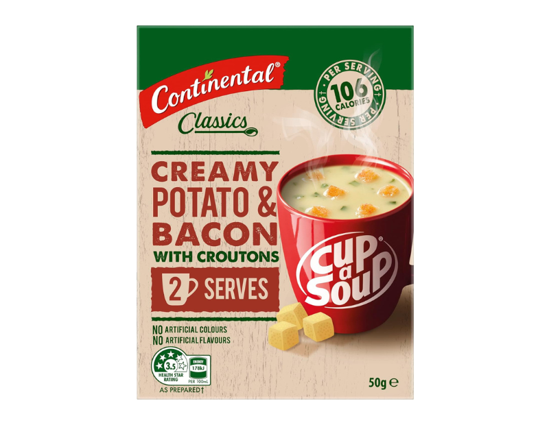 Continental Classics Creamy Potato & Bacon With Croutons Cup A Soup 50 g