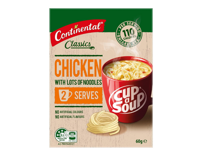 CONTINENTAL Cup-A-Soup | Chicken With Lots Of Noodles, 2 pack, 60g