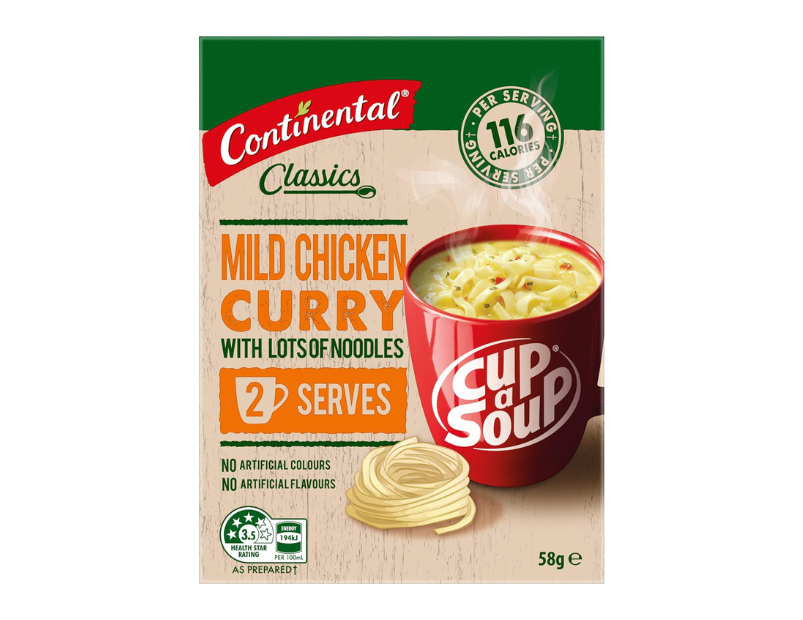 3 X Continental Classics Mild Chicken Curry With Lots Of Noodles Cup A Soup 58 g