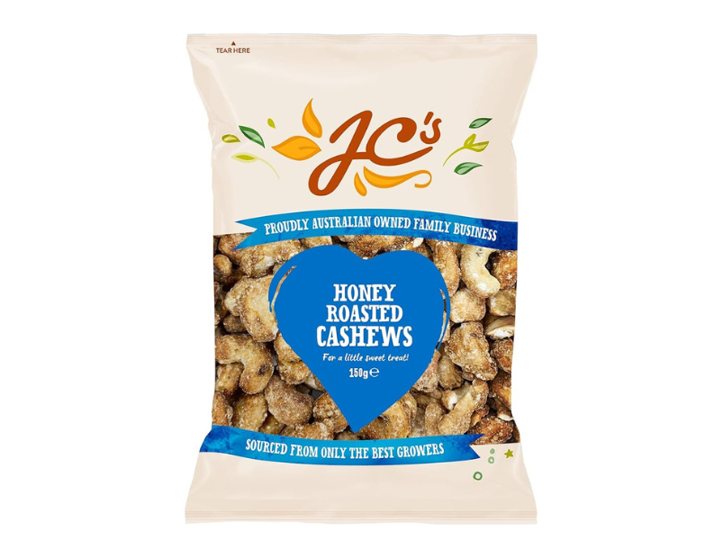 J.C.'S QUALITY FOODS Honey Roasted Cashews, 150 g