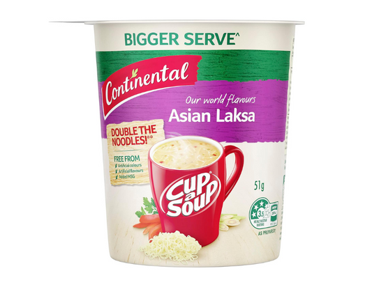 CONTINENTAL Cup-A-Soup Instant Soup/Meal Cup Asian Laksa With Noodles, 51 g